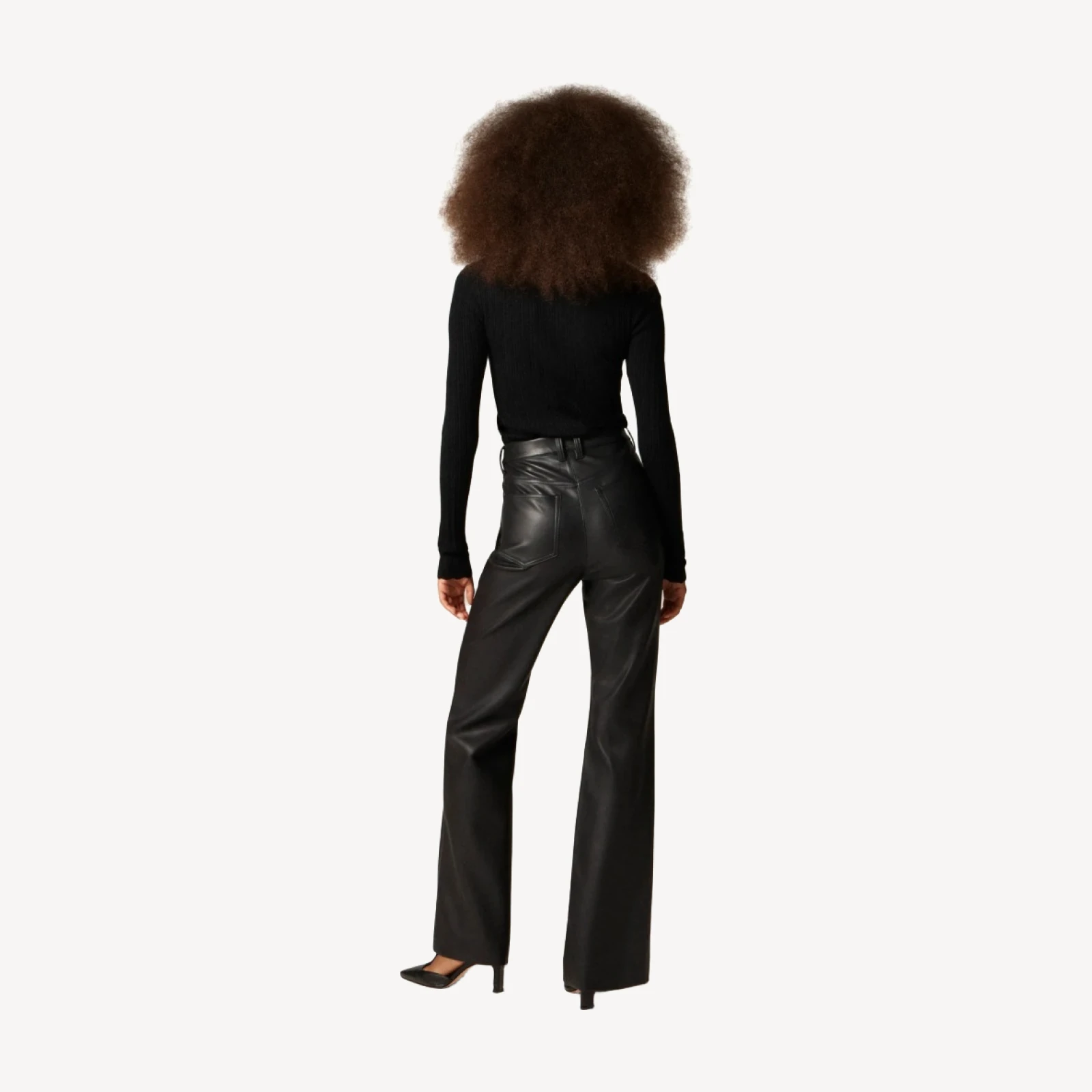 Vintage flare pant in faux leather