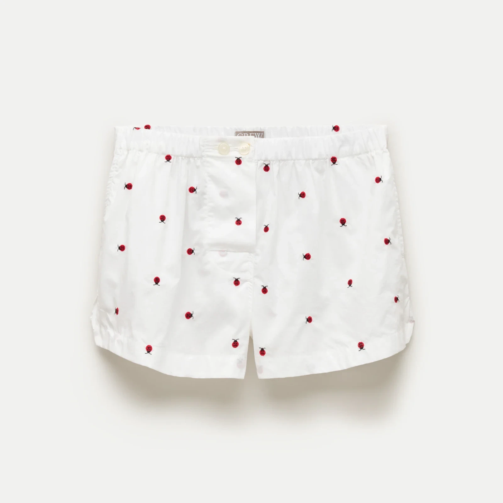 Ladybug embroidered boxer short in cotton poplin