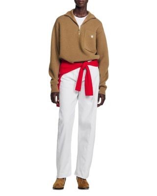 Sandro Mathea Wool Blend Half Zip Sweater