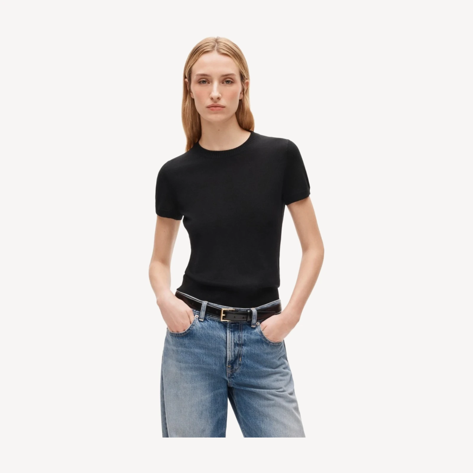 Sweater-tee in merino wool blend