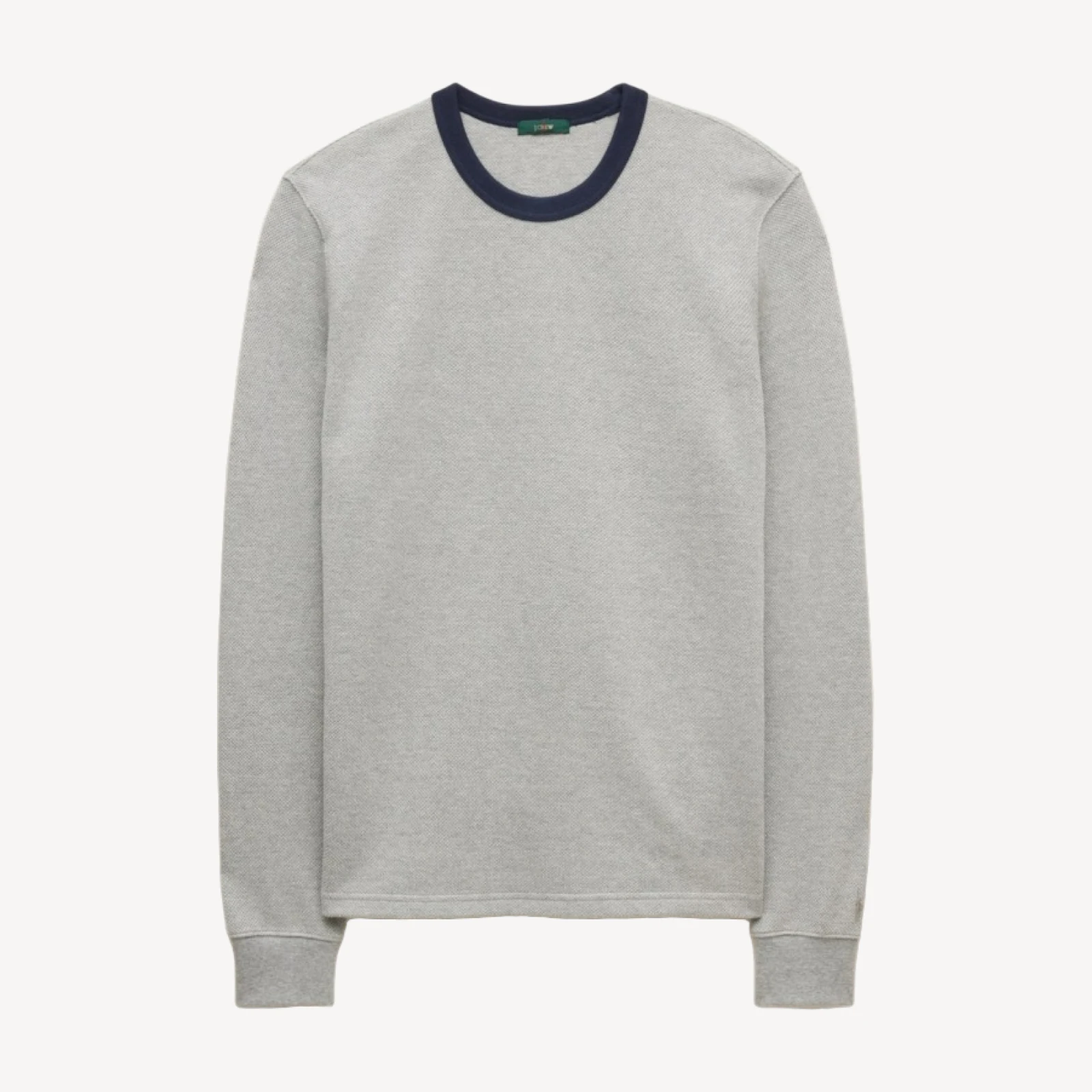 Long-sleeve macropiqué ringer T-shirt