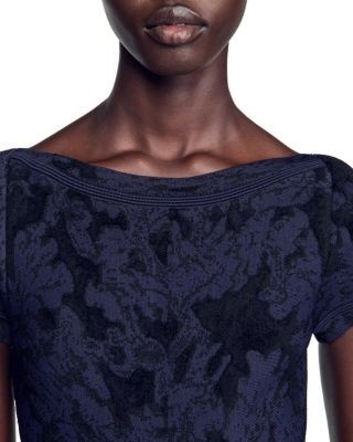 Sandro Gala Jacquard Knit Flare Dress