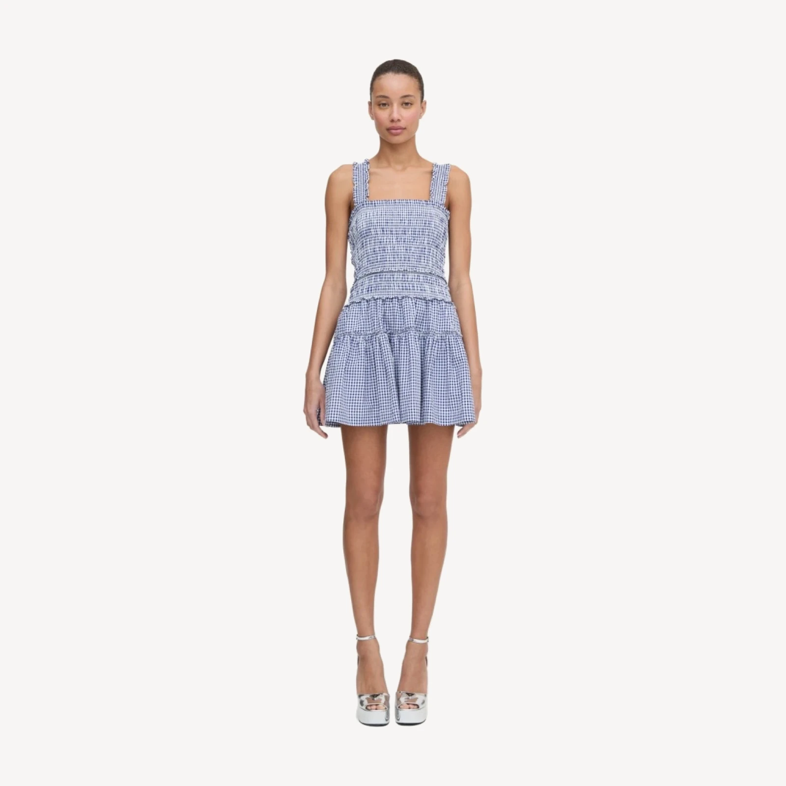 The Azalea Mini Nap Dress - Navy Gingham