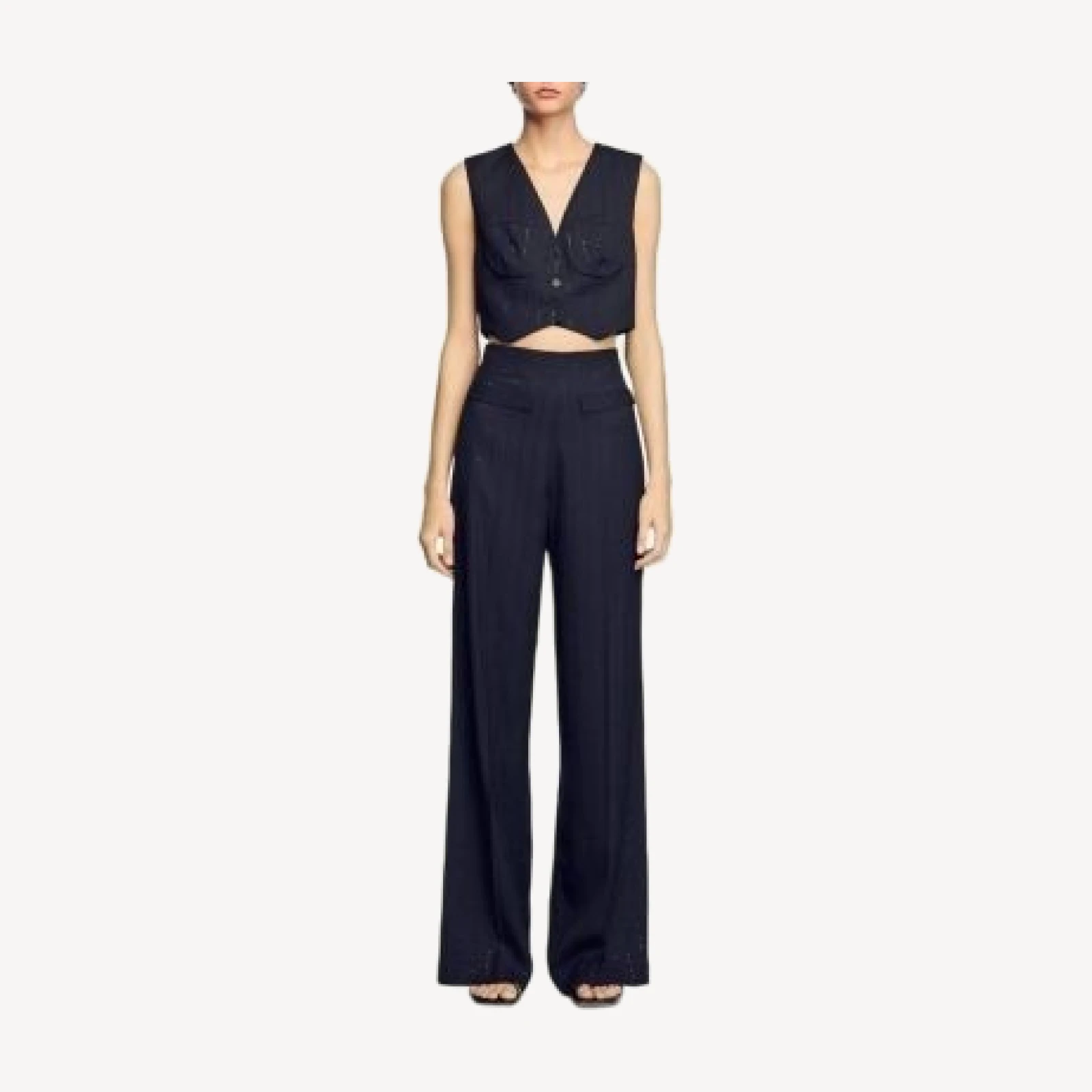 Sandro Sequin Suit Pants
