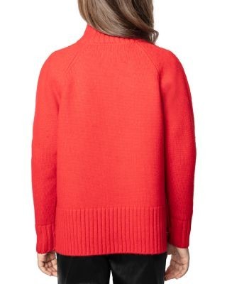 Zadig & Voltaire Girls' Beth Wool Blend Graphic Turtleneck Sweater - Little Kid, Big Kid