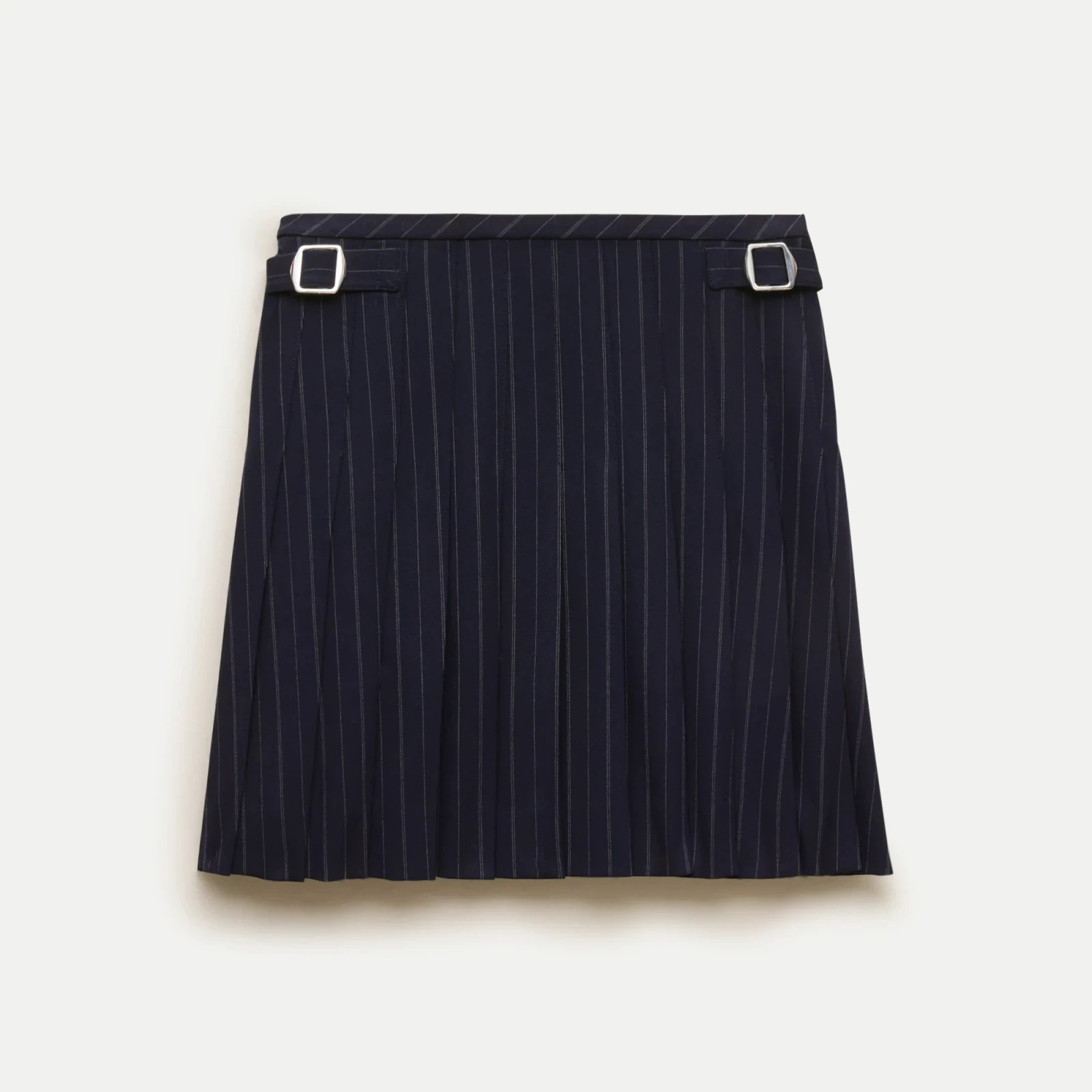 Ivy mini skirt in pinstriped Gramercy suiting
