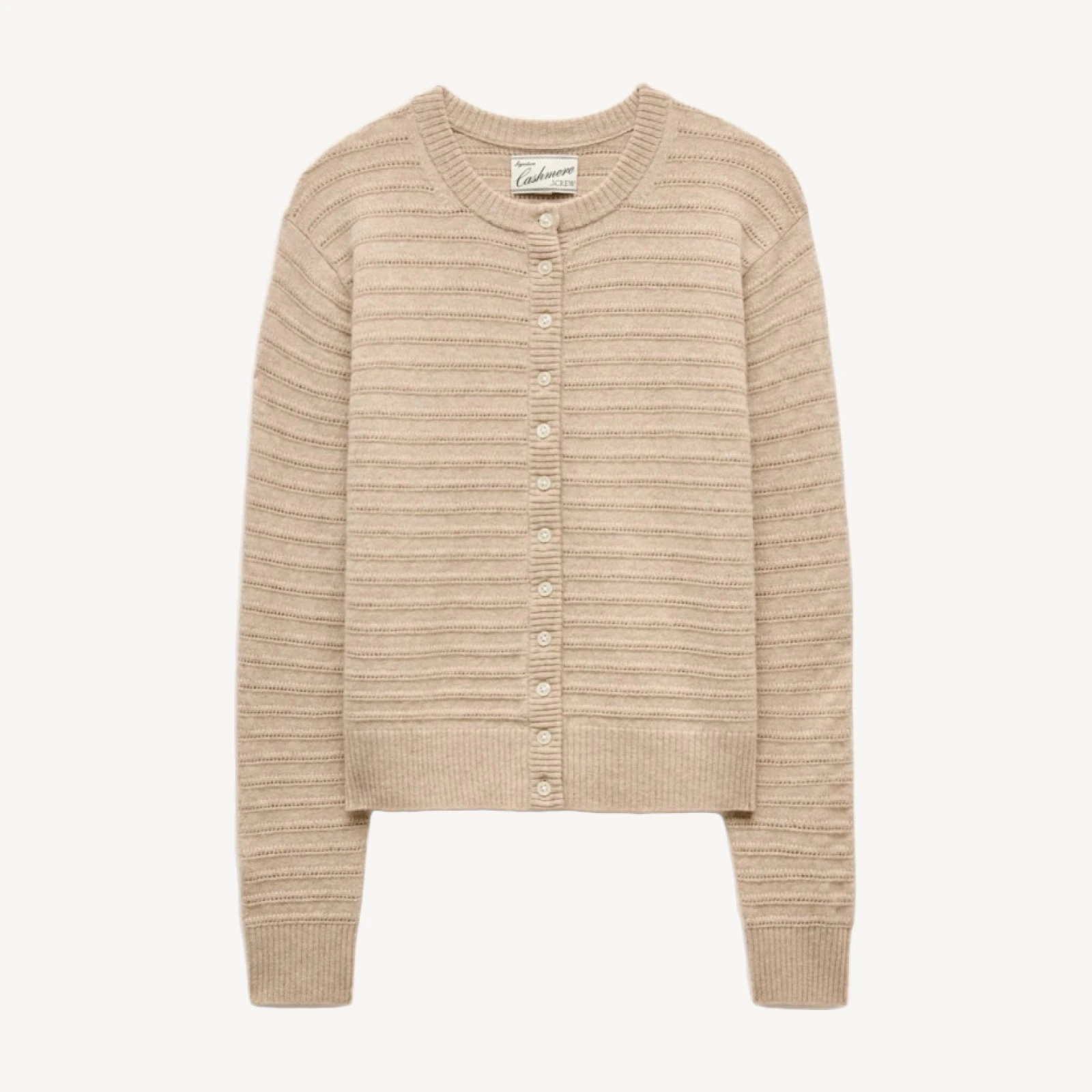 Perfect cashmere cardigan in pointelle-stitch