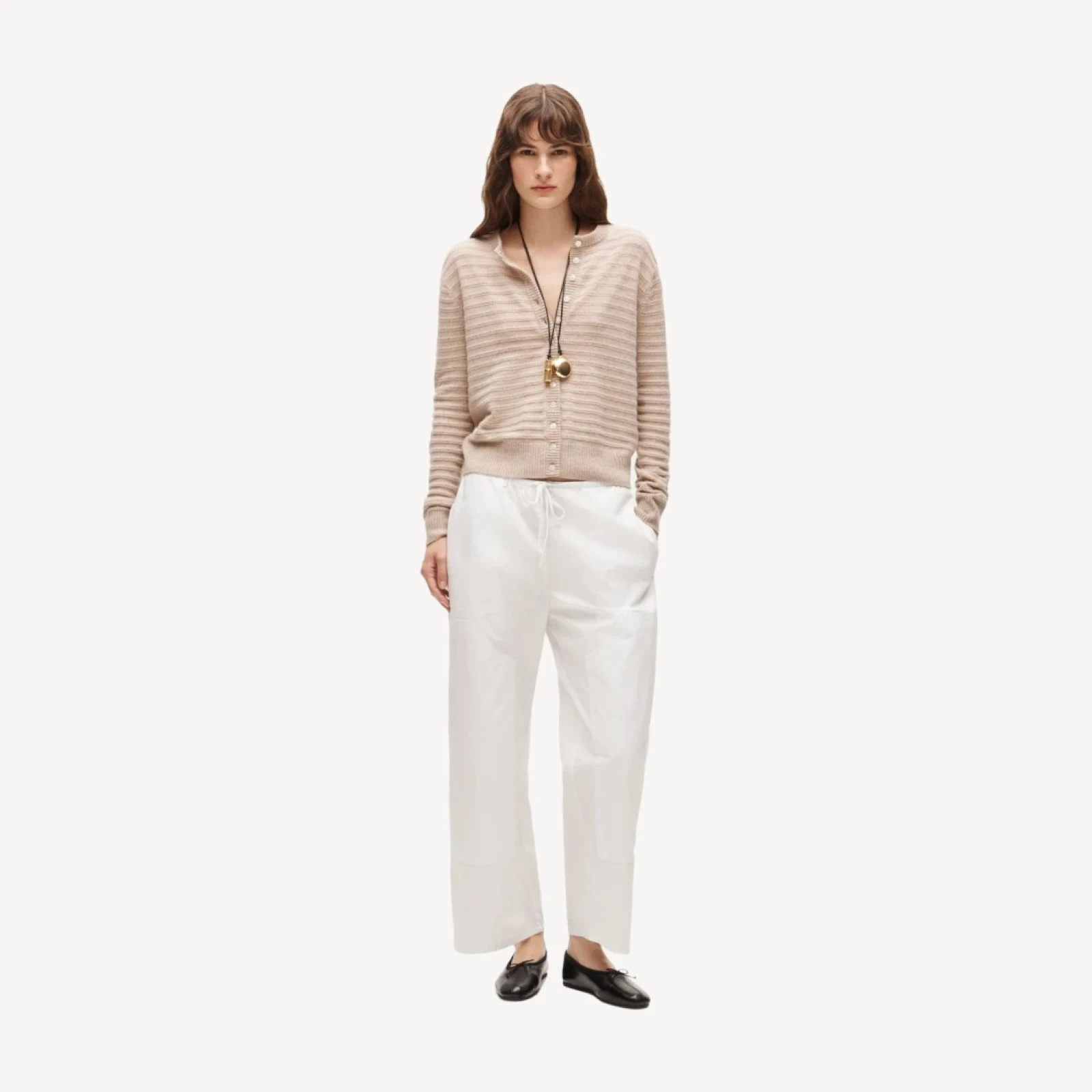 Perfect cashmere cardigan in pointelle-stitch