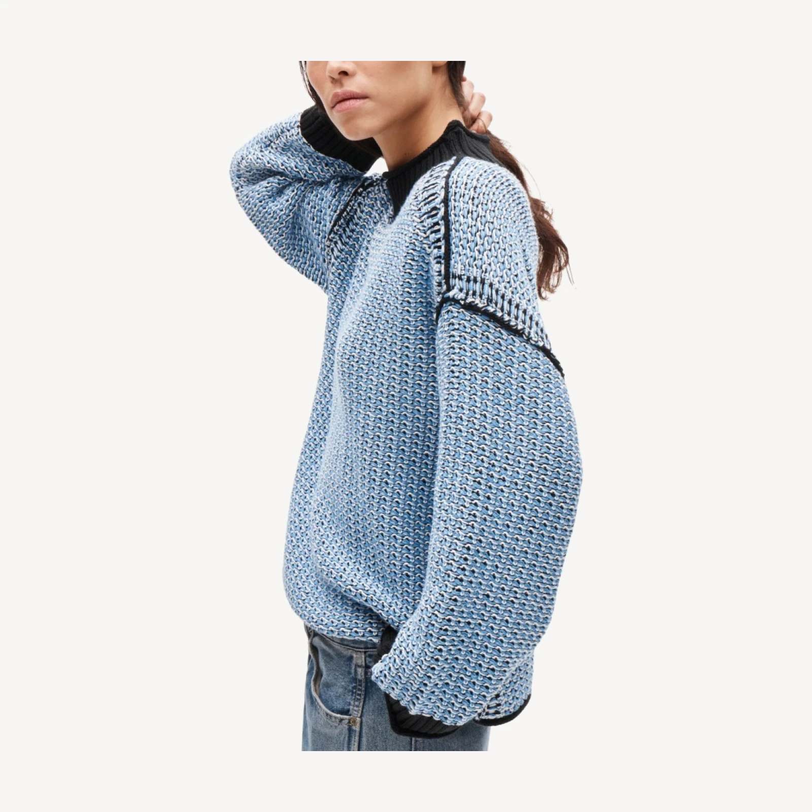 2025 Rollneck™ reversible sweater in tweed stitch