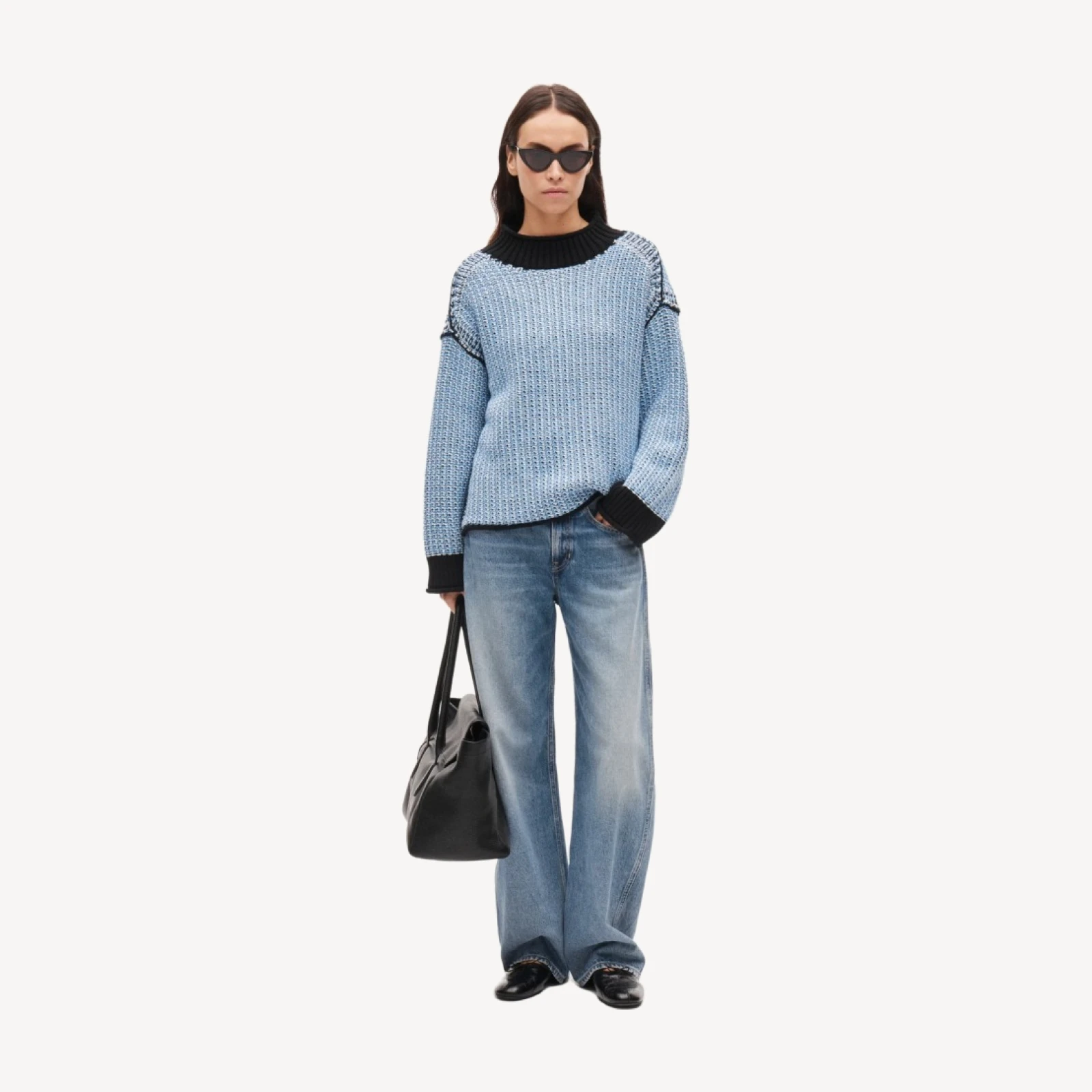2025 Rollneck™ reversible sweater in tweed stitch