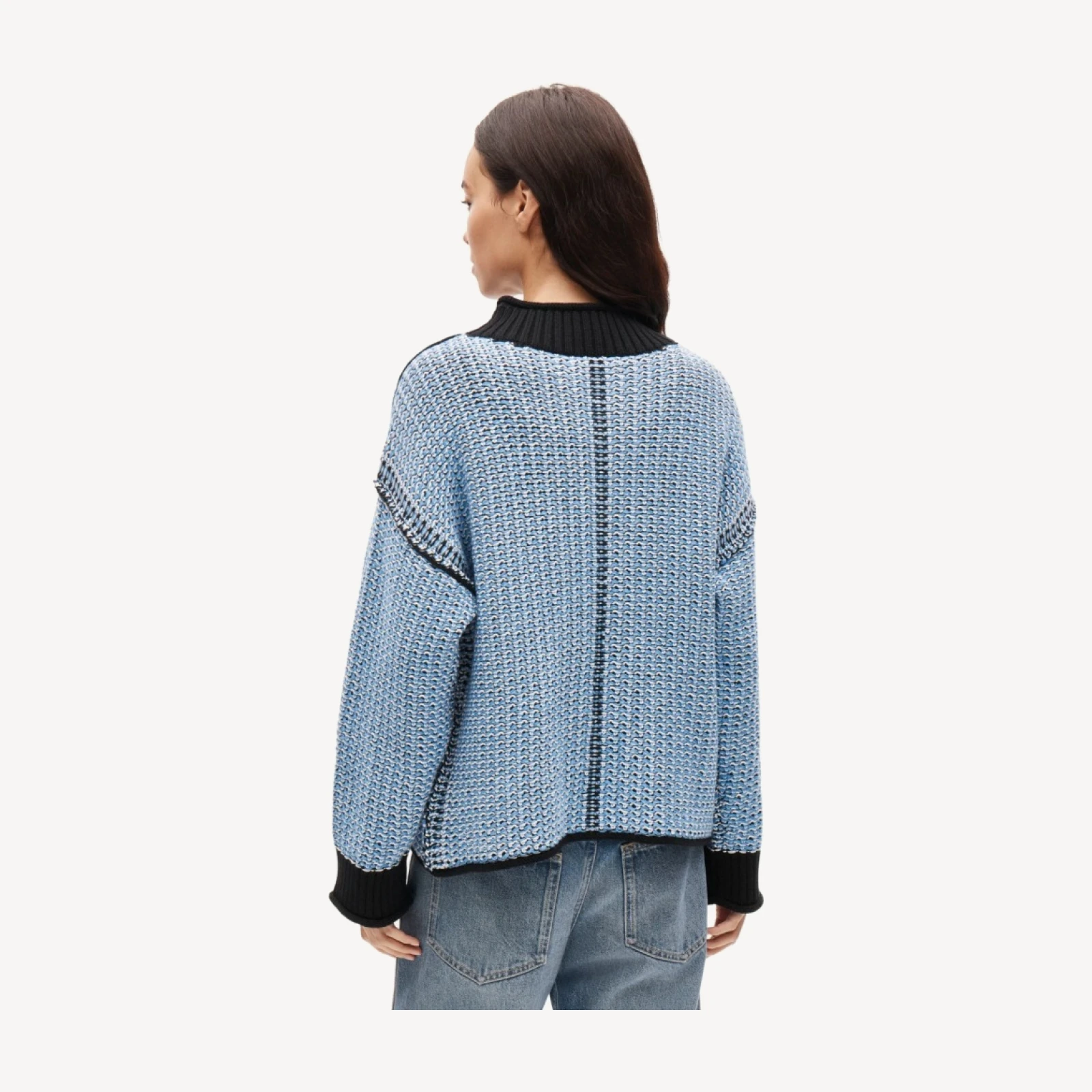 2025 Rollneck™ reversible sweater in tweed stitch