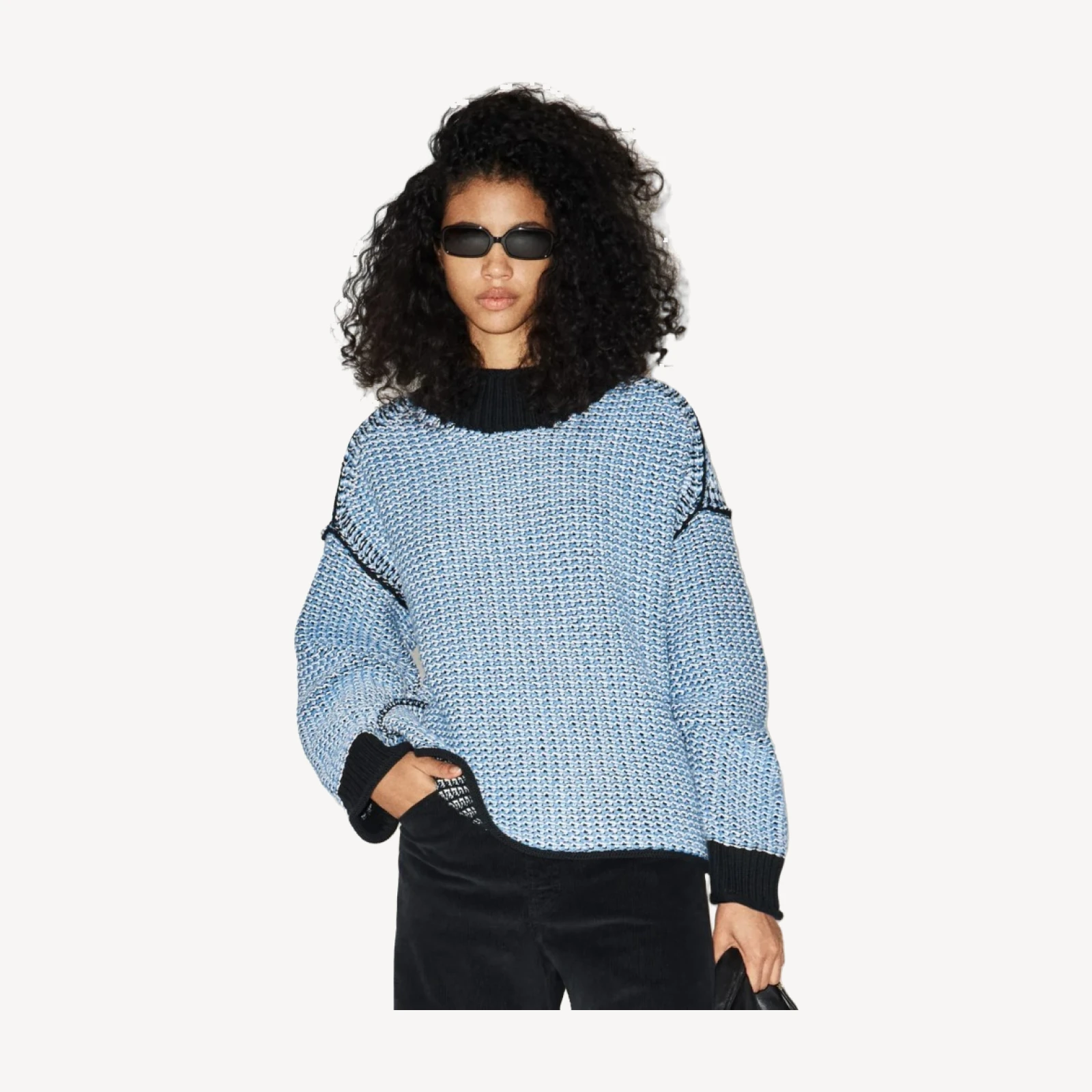 2025 Rollneck™ reversible sweater in tweed stitch