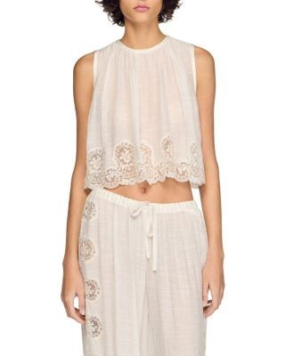 Sandro Crepon Crop Top
