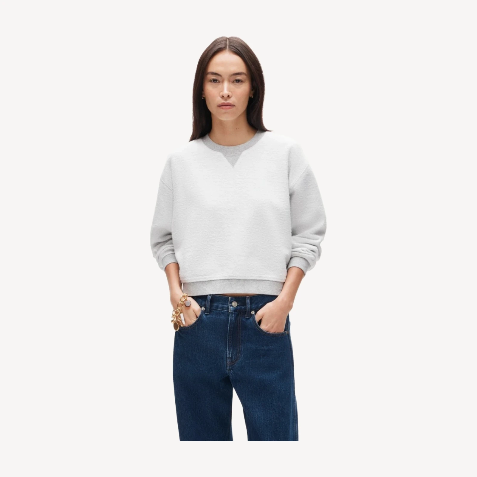 Vintage fleece inside-out crewneck sweatshirt