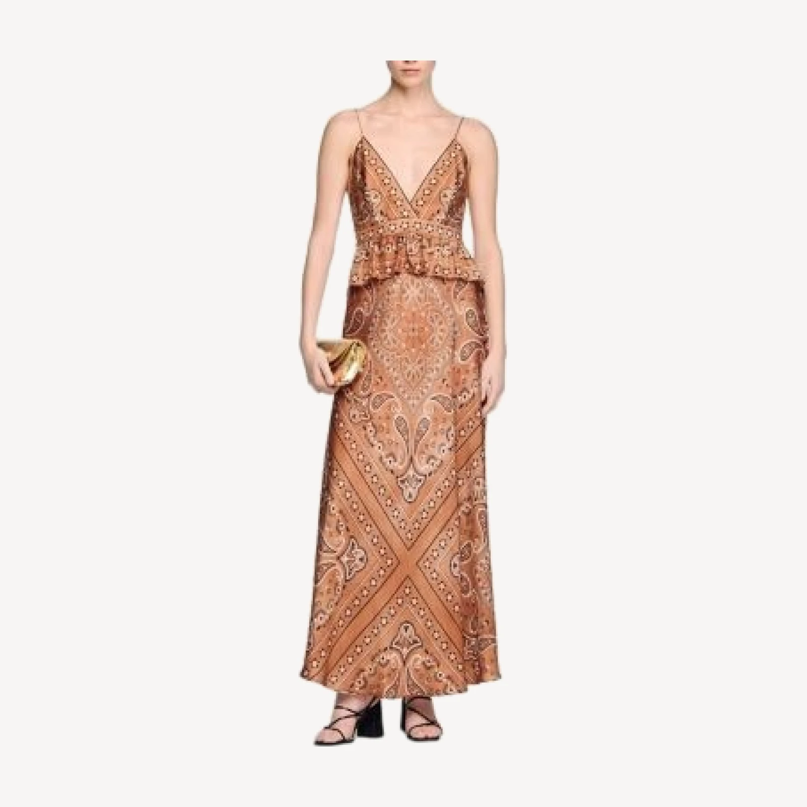 Sandro Bandana Print Maxi Dress