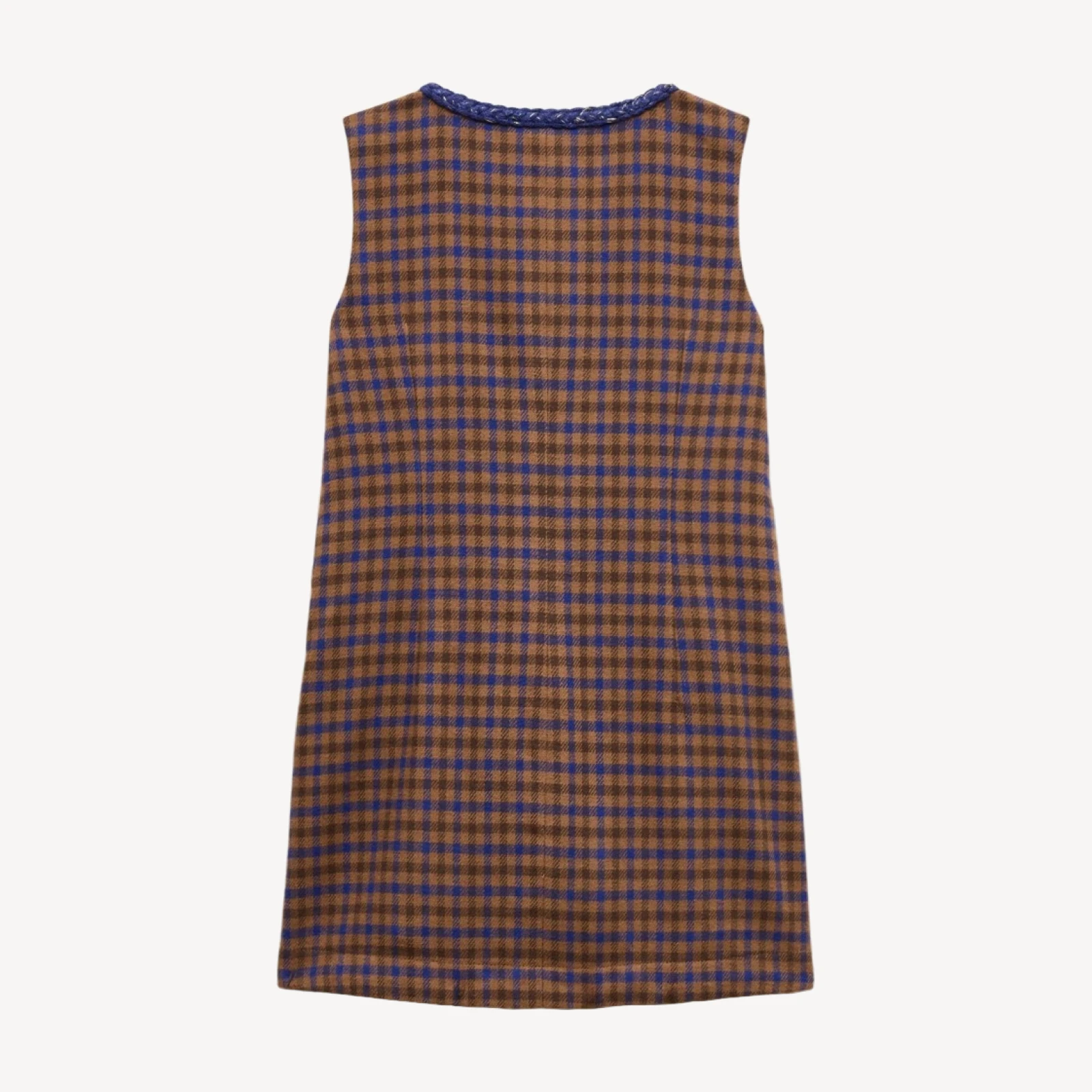 Girls' pinafore dress in houndstooth
