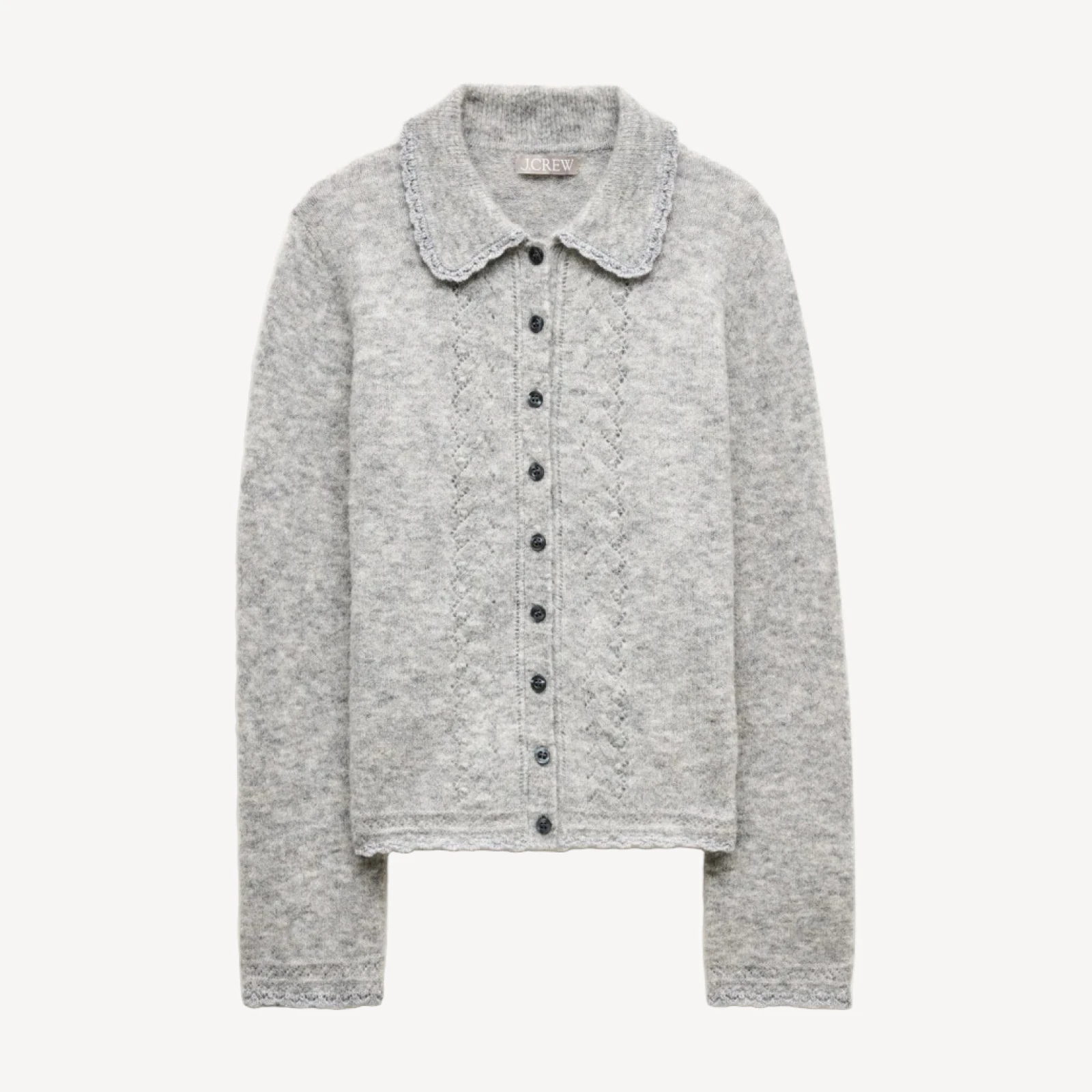 Pointelle cardigan in alpaca blend