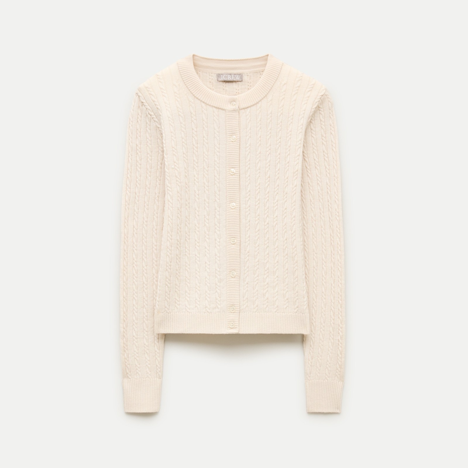 Cable-knit cardigan in merino wool blend