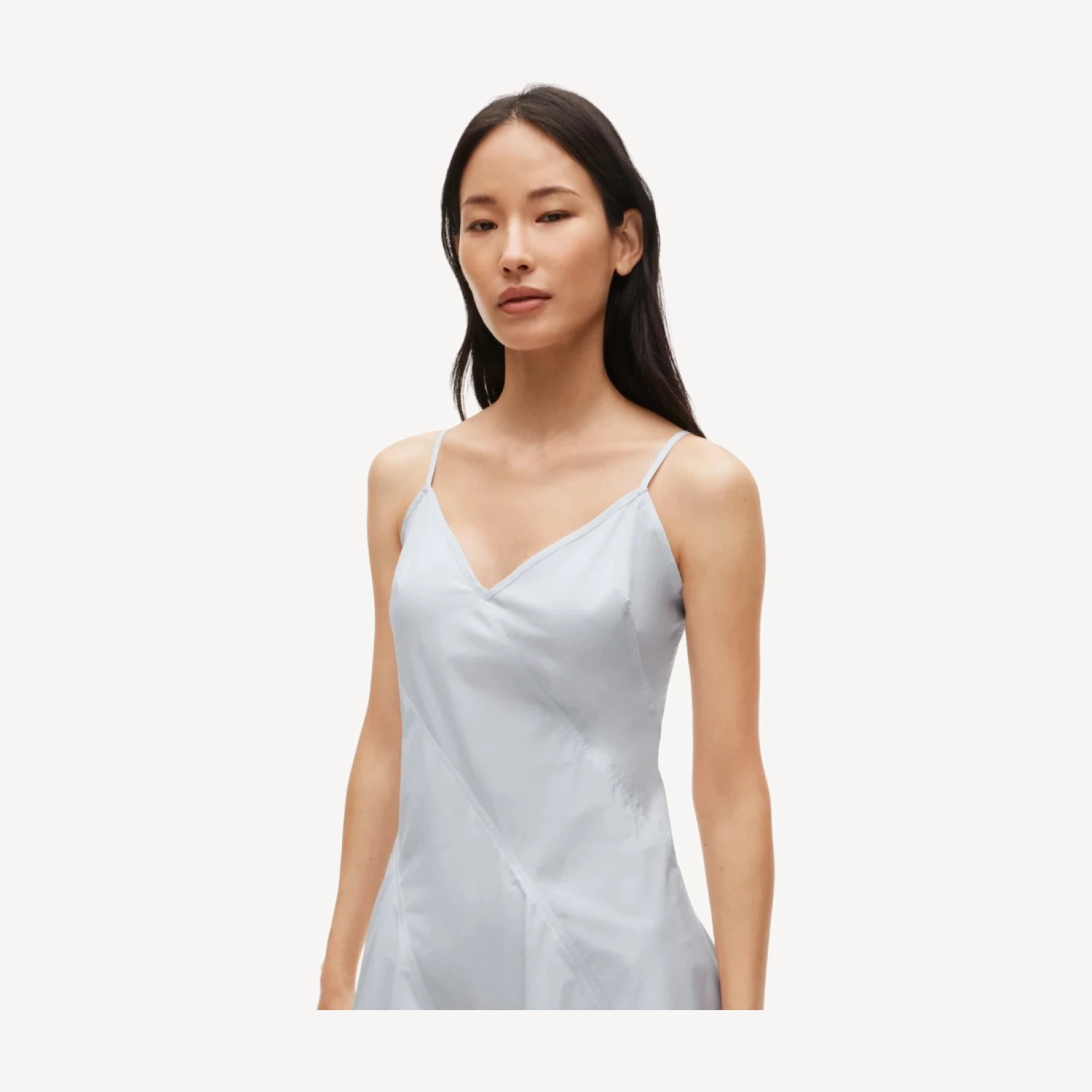 Diagonal-seam dress in cotton poplin