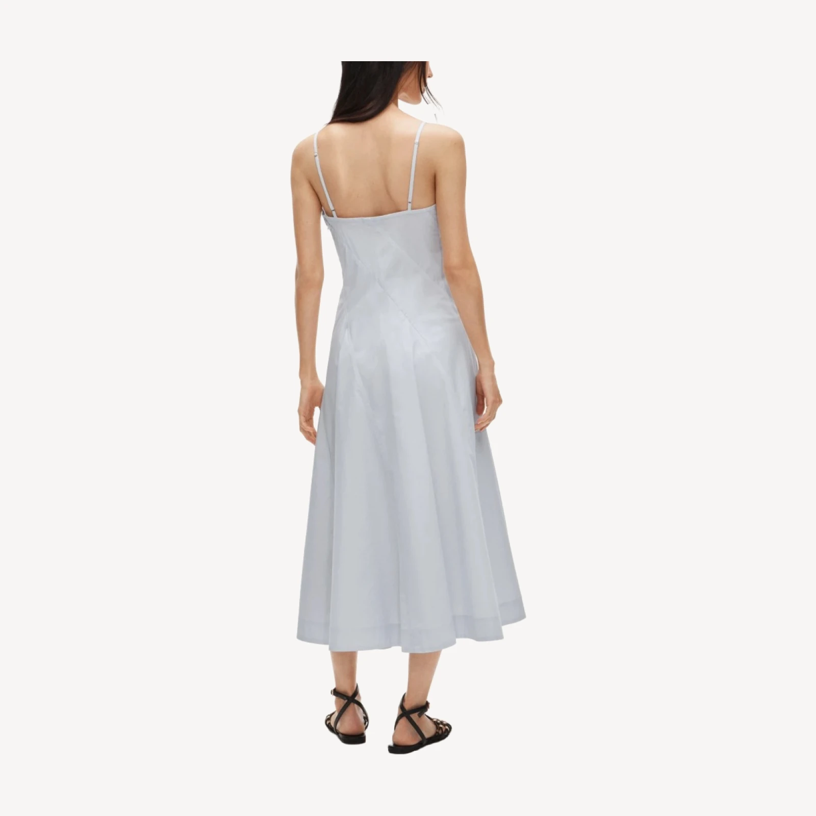 Diagonal-seam dress in cotton poplin