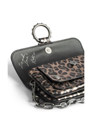 Zadig & Voltaire x Kate Moss Metallic Leopard Print Leather Chain Wallet