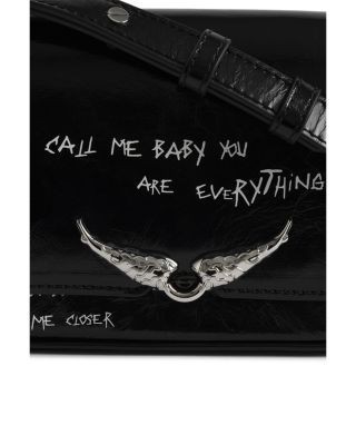 Zadig & Voltaire Le Zazi Graffiti Vintage Leather Shoulder Bag