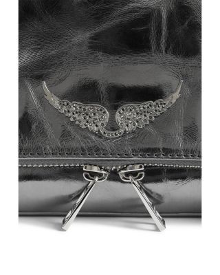 Zadig & Voltaire Rock Vintage Effect Metallic Leather Clutch