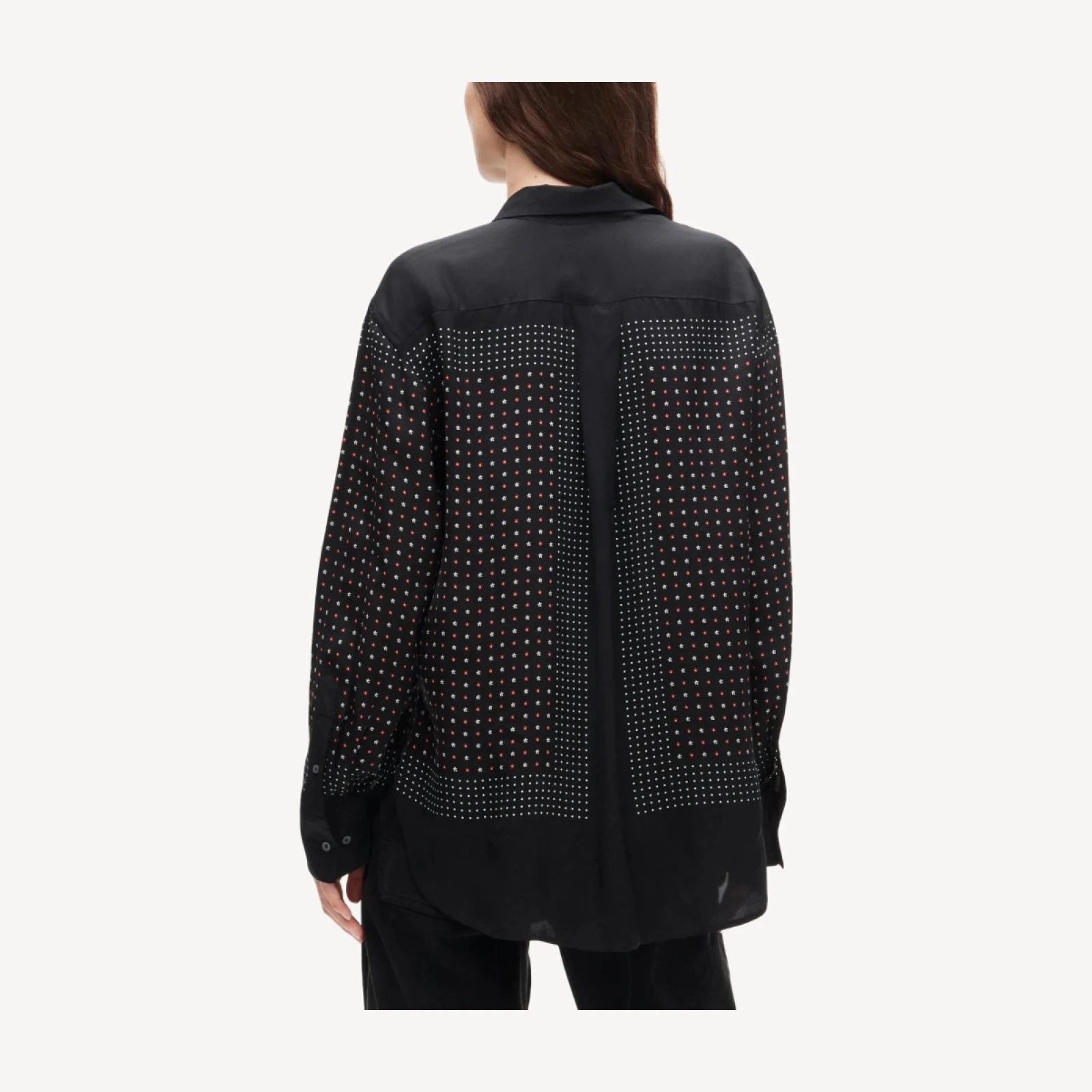 Esme button-up shirt in scarf-print viscose twill
