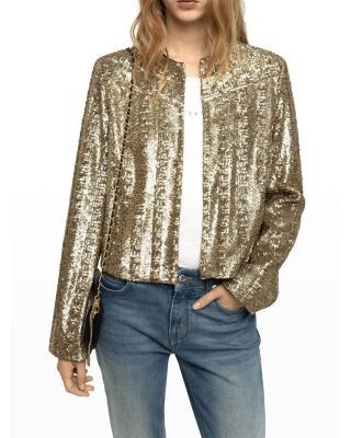 Zadig & Voltaire Luxilo Sequinned Crewneck Jacket