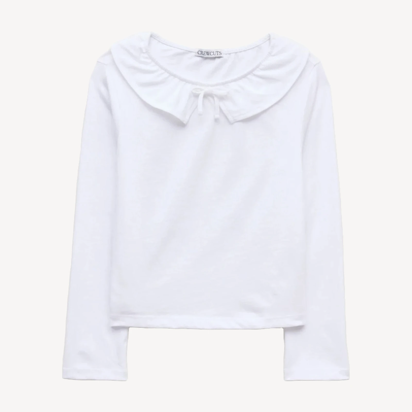 Girls' collared T-shirt in striped broken-in jersey