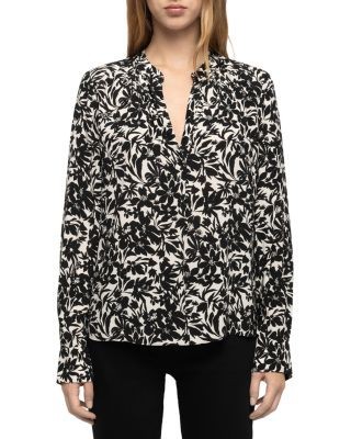 Zadig & Voltaire Tink Printed Split Neck Blouse