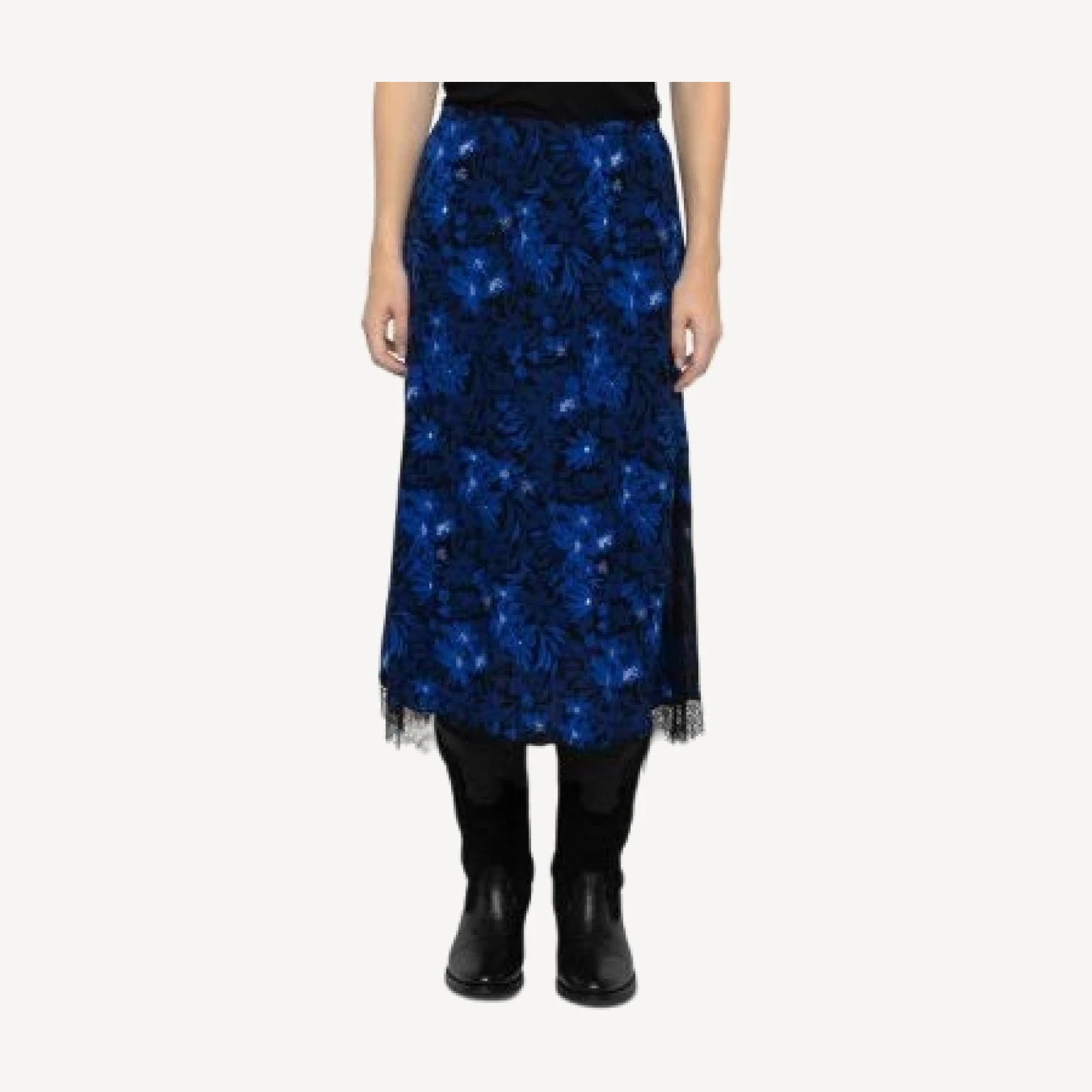 Zadig & Voltaire Jarvis Printed Lace Trim Skirt