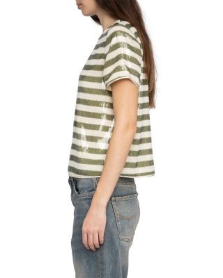 Zadig & Voltaire Tchao Sequin Stripe Top