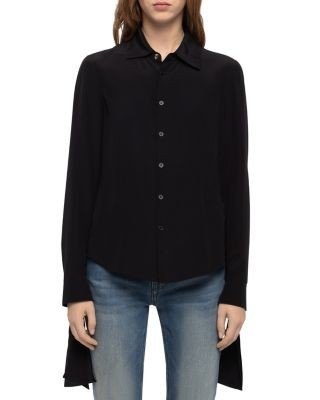 Zadig & Voltaire Turma Silk Tie Cuff Blouse