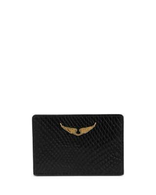 Zadig & Voltaire Wild Snake Embossed Leather Card Case