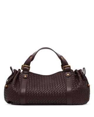 Gerard Darel 24H Woven Leather Duffel Bag