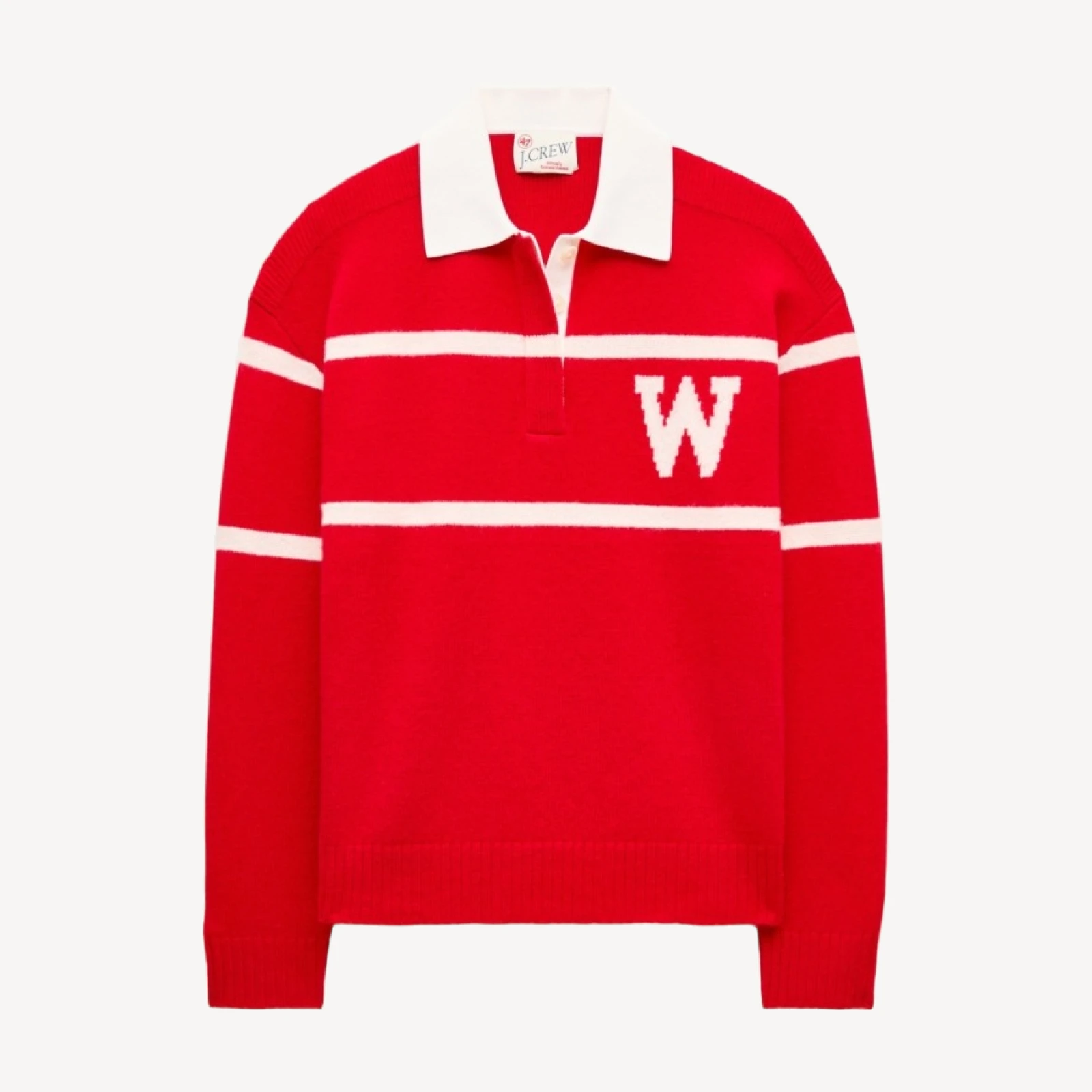 '47 x J.Crew vintage wool University of Wisconsin rugby
