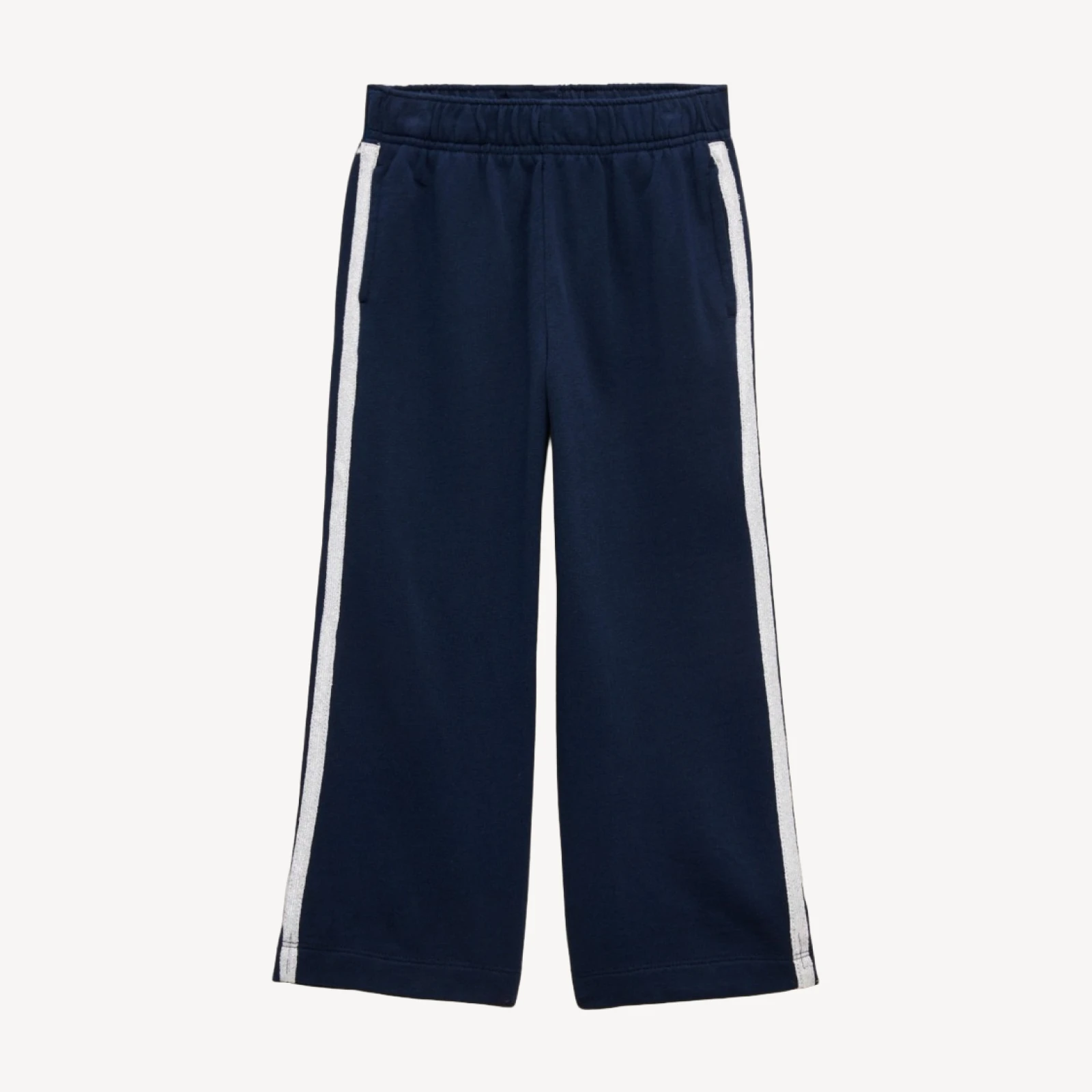 Girls' Everyday wide-leg sweatpant with Lurex® metallic threads stripe