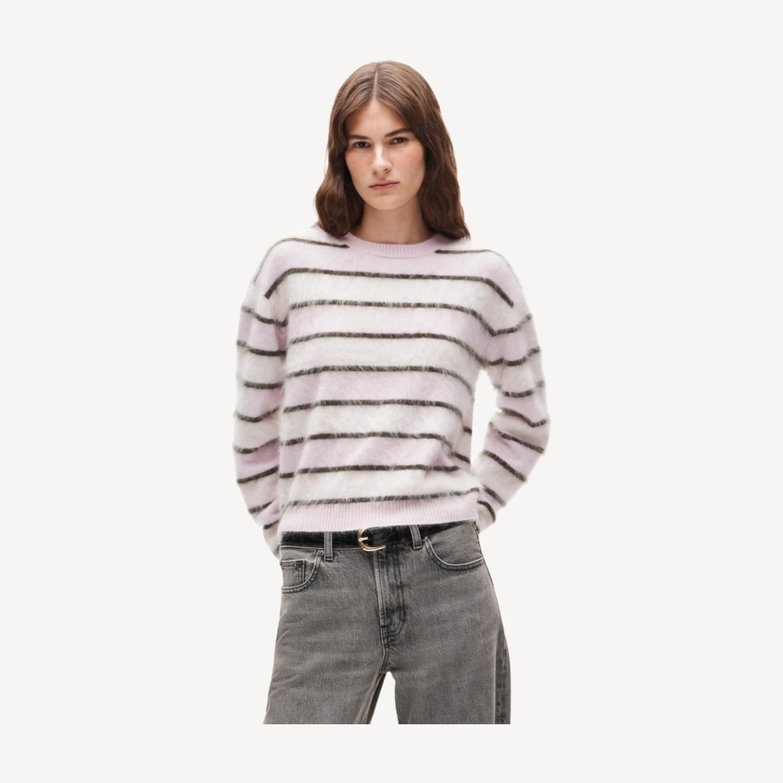 Perfect cashmere crewneck in stripe
