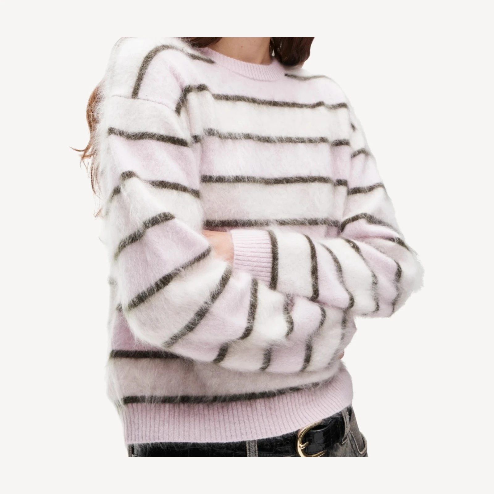 Perfect cashmere crewneck in stripe