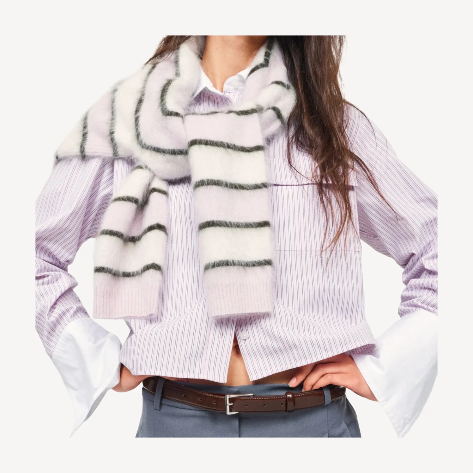 Perfect cashmere crewneck in stripe