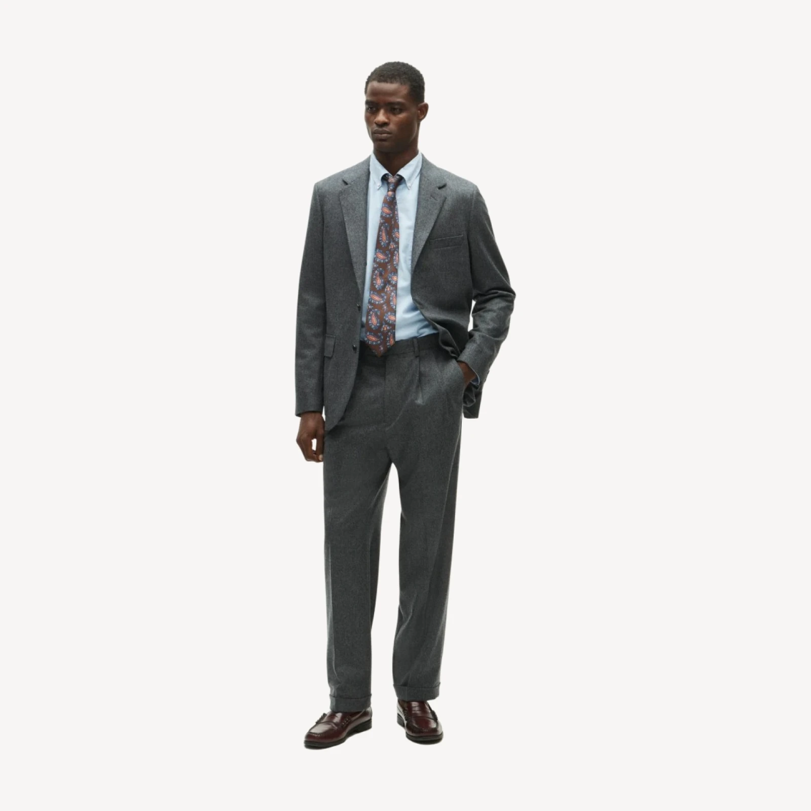 Kenmare Relaxed-fit suit jacket in Italian wool flannel