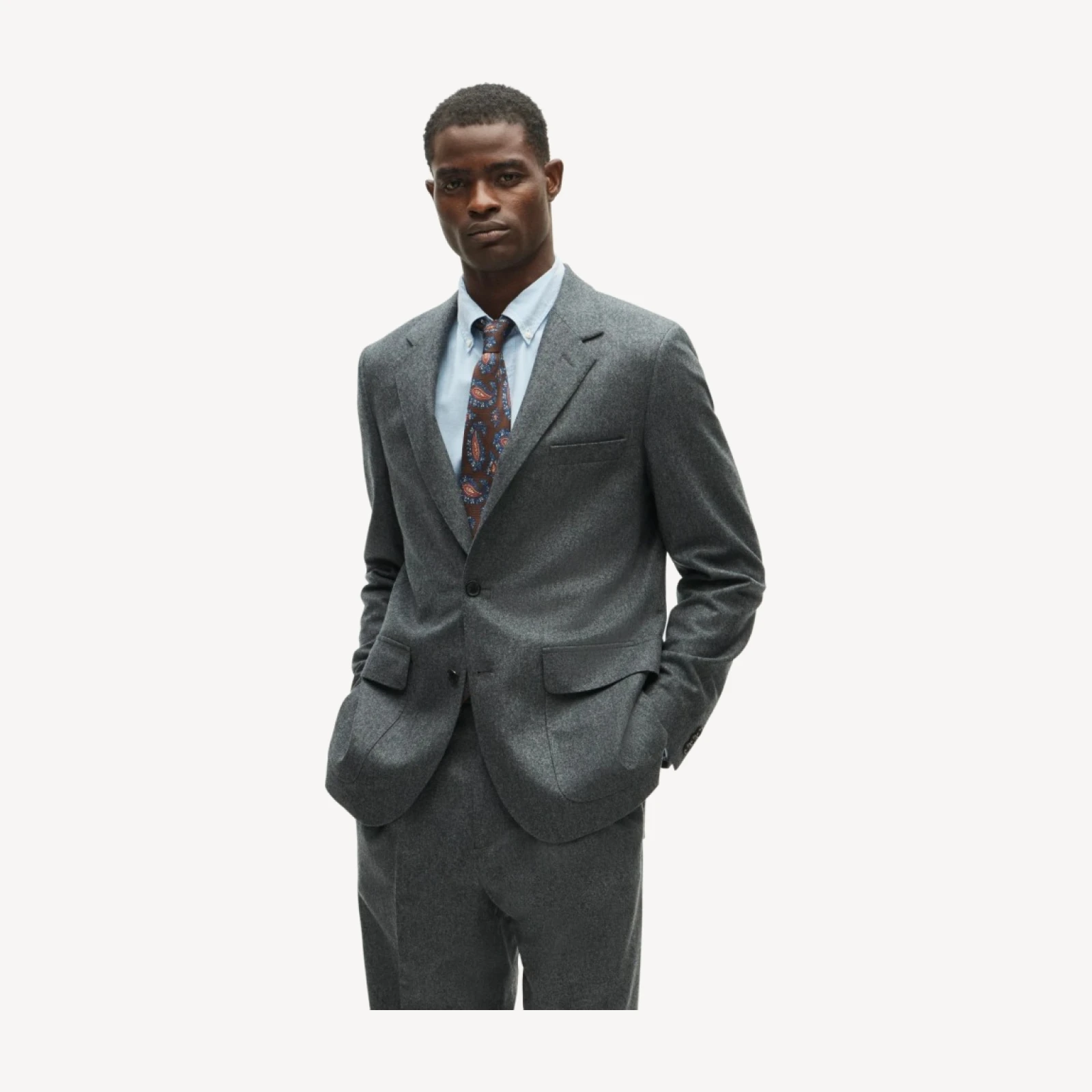 Kenmare Relaxed-fit suit jacket in Italian wool flannel