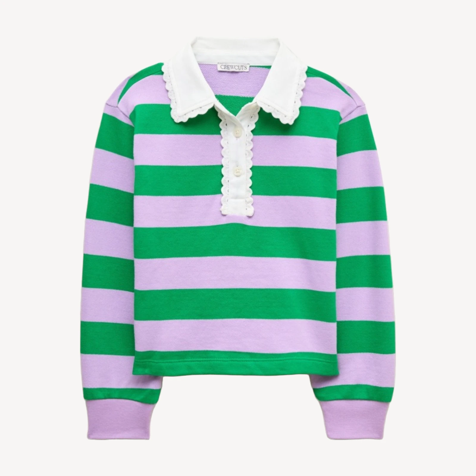 Girls' scallop-collar rugby sweatshirt