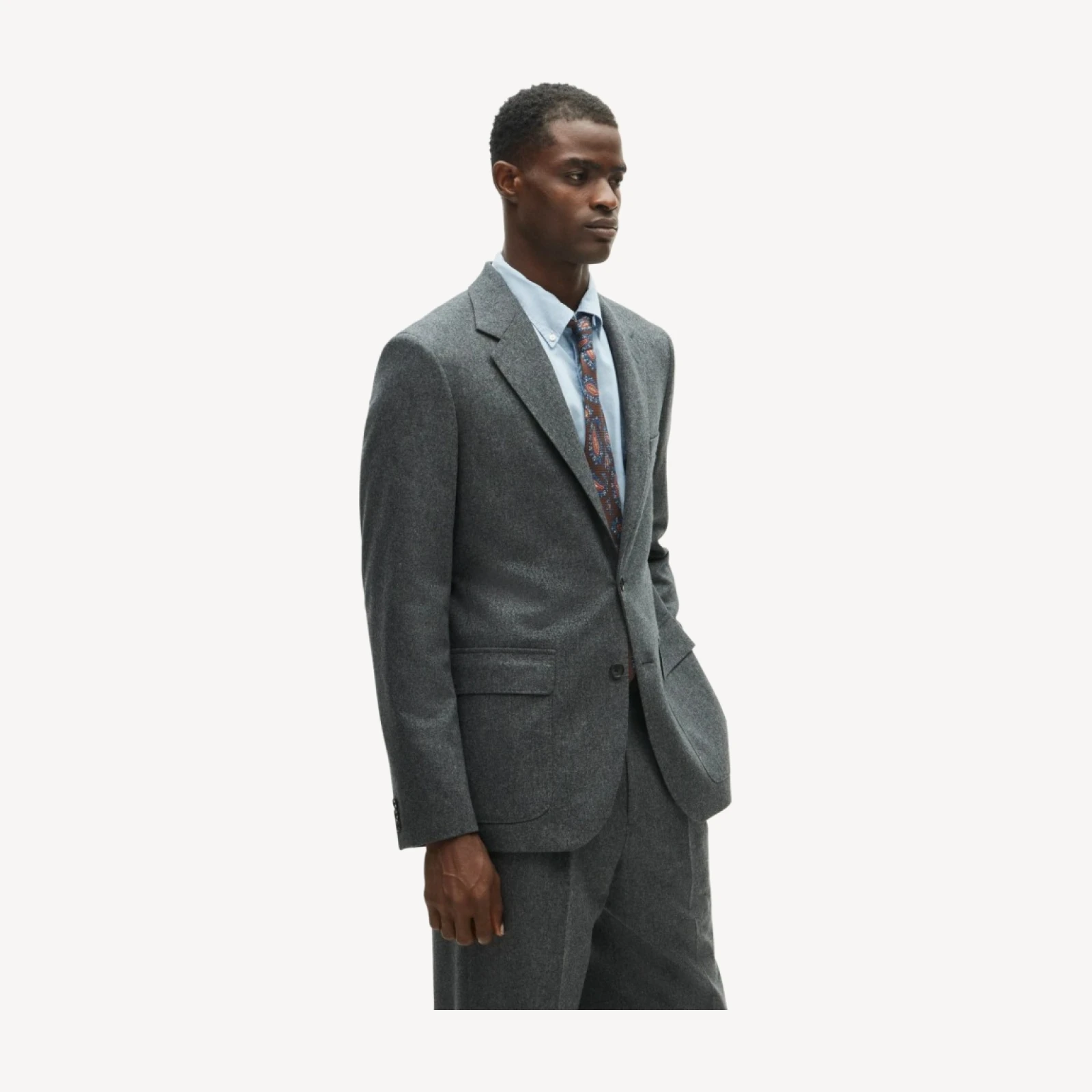 Kenmare Relaxed-fit suit jacket in Italian wool flannel