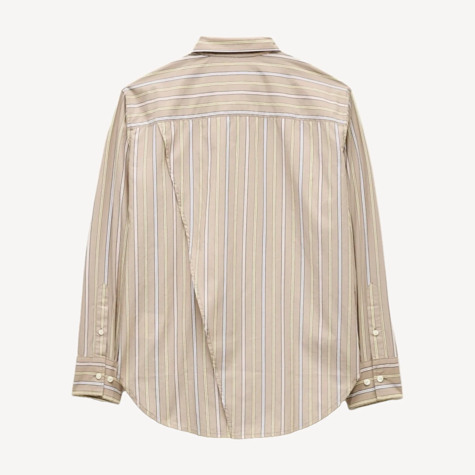 Eckhaus Latta x J.Crew overlap button-down shirt in striped cotton poplin