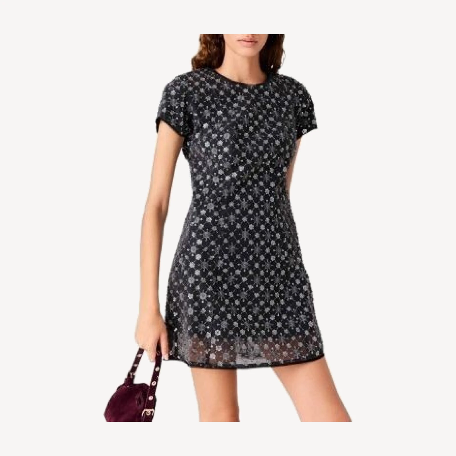 Maje Ristymi Rhinestone Mini Dress