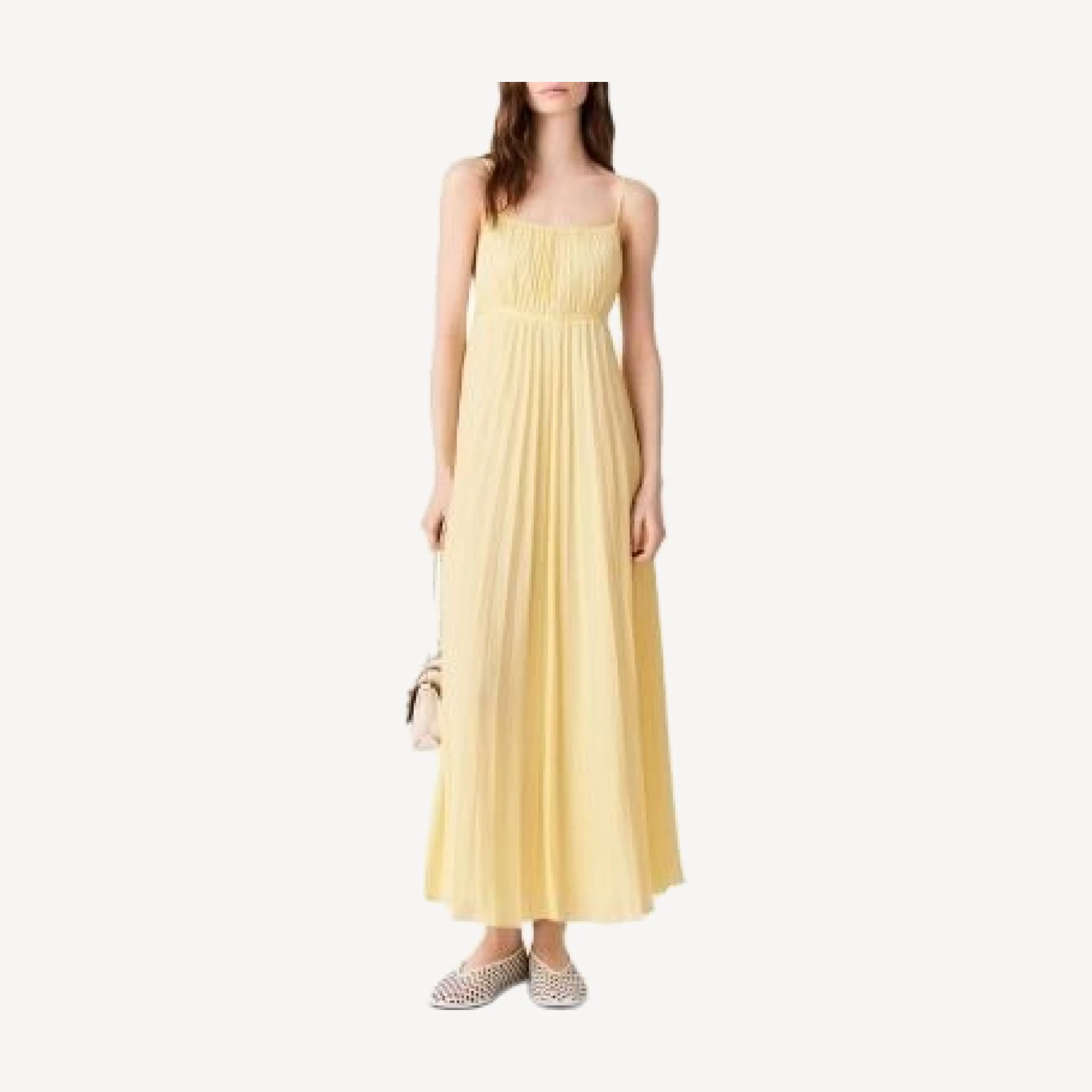 Maje Revilloma Pleated Maxi Dress