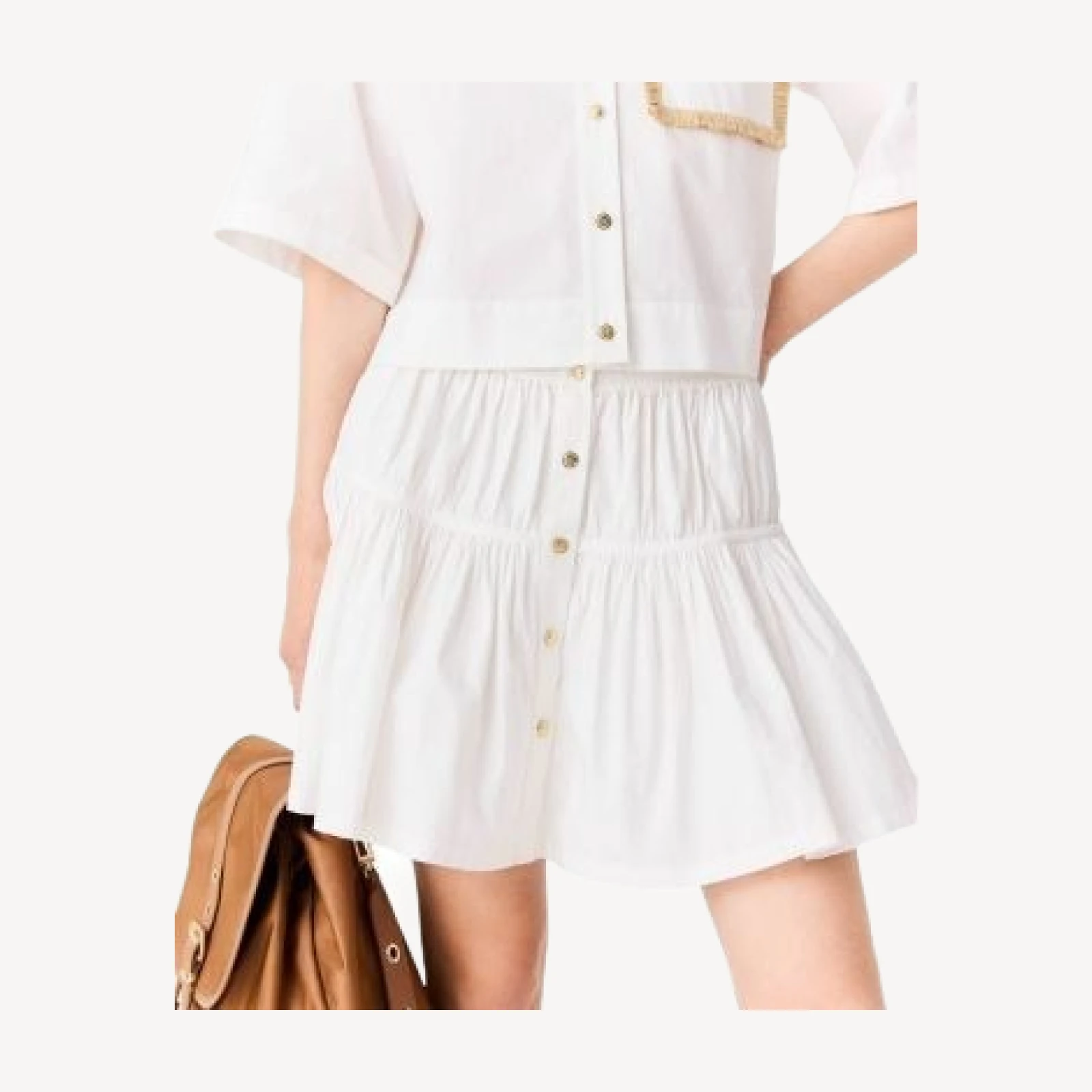 Maje Jolims Cotton Button Front Mini Skirt