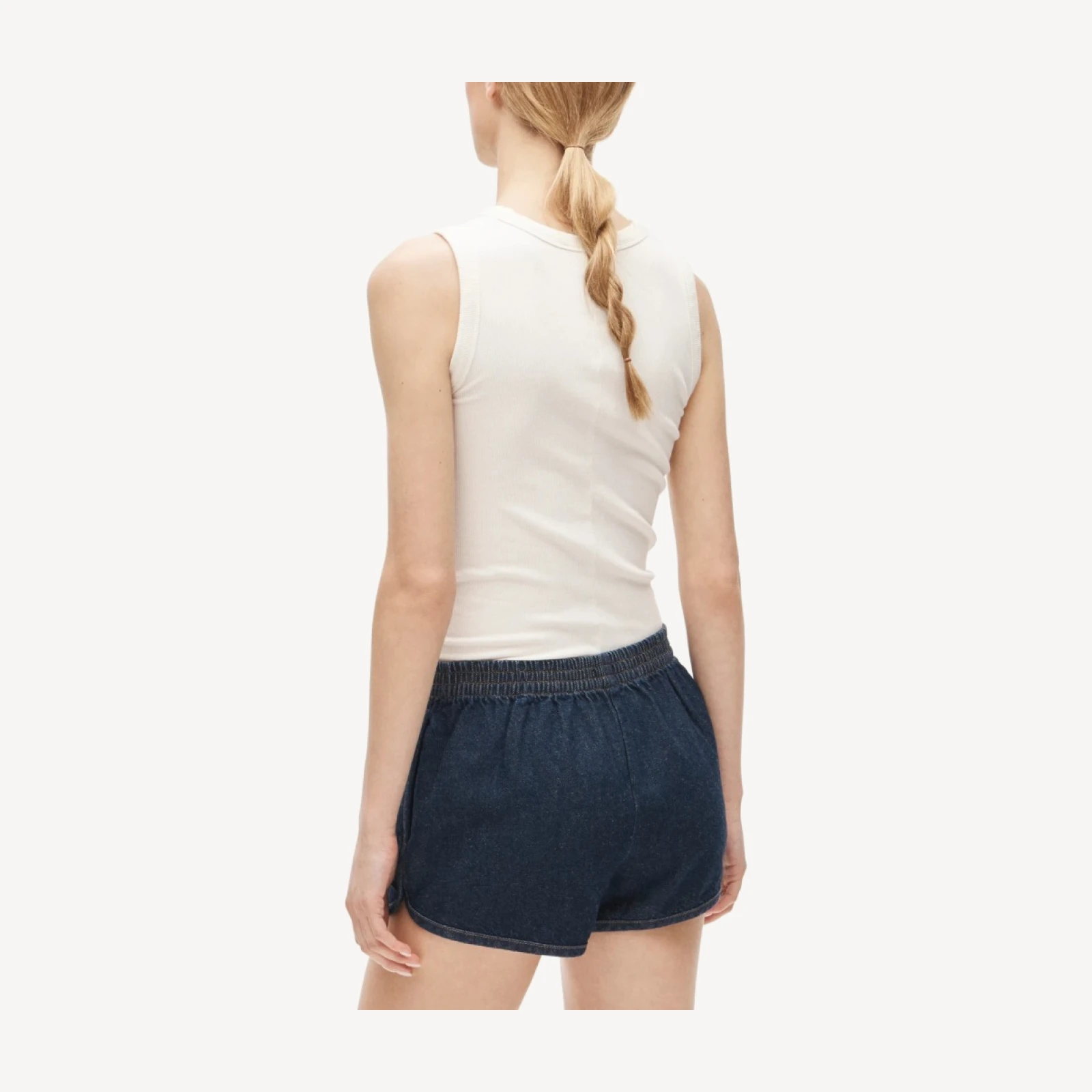 Boxer short in drapey denim